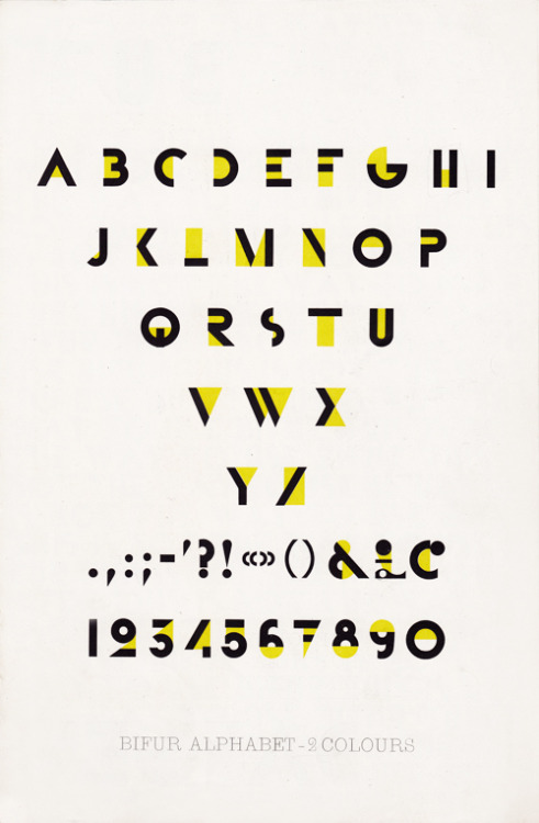 Adolphe Mouron Cassandre, typeface Bifur, designed 1929. Promotional Brochure by Soldans Ltd. London