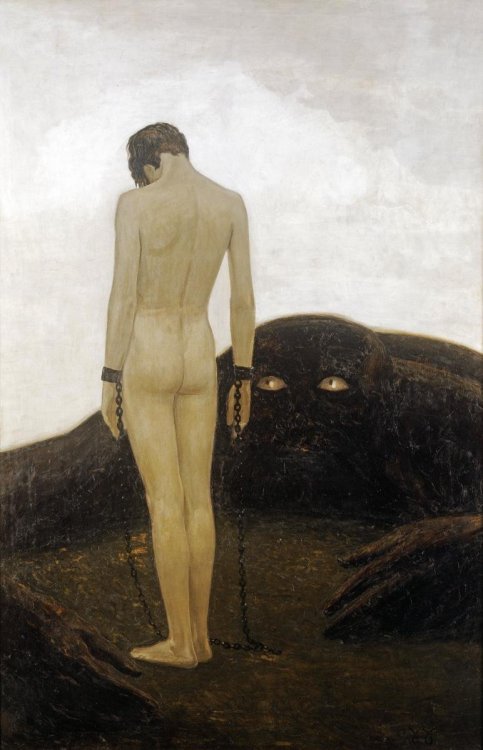 Sascha Schneider - Das Gefühl der Abhängigkeit [A Feeling of Dependence] (1920)