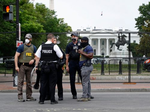 Federal Law Enforcement and Military secure Washington D.C. from domestic terrorists and opportunist