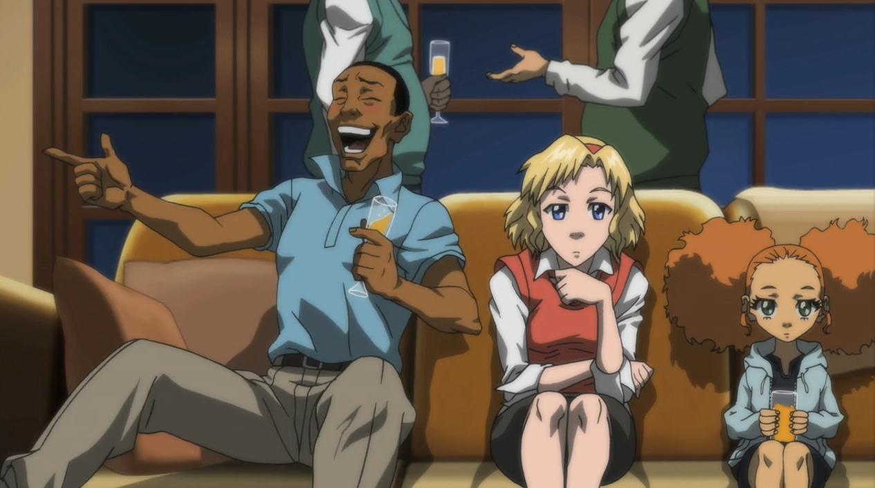 Huey Freeman Only Speaks The Truth / The Boondocks — The Dubois Family:  Tom, Sarah & Jazmine