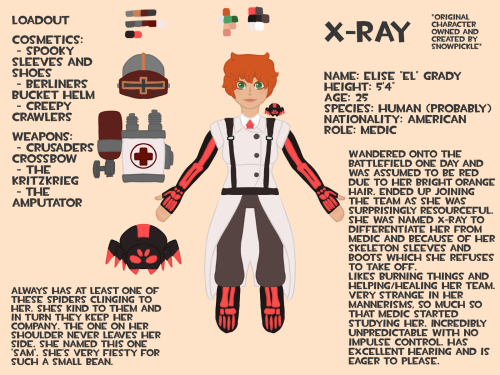 I Finally Made El’s Character Sheet!!￼ I Also Named Her X-Ray Because Of Her Skele-sleeves ^v^