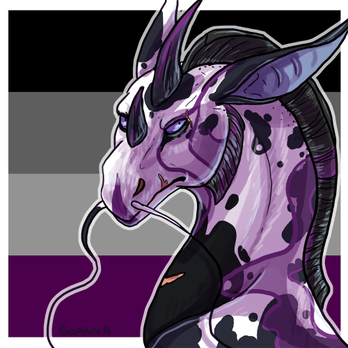 goannafr:A commission for @snekatiefr of their awesome Ace pride dragon, Spades! He’s a scary-
