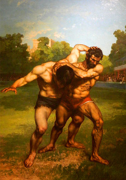 100artistsbook:  Gustave Courbet, The Wrestlers, 1853 More male art at www.theartofman.net and www.VitruvianLens.com  