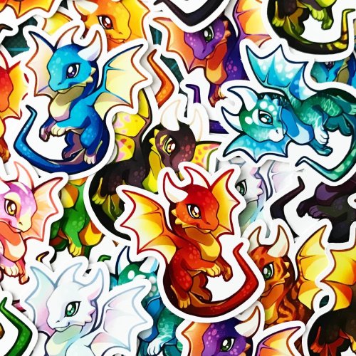 Several pretty stickers pack are available in my webshop, including Warrior Cats, Dragons and Reptil