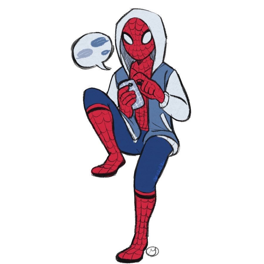 mellysketches:  Spidey in a hoodie~✨