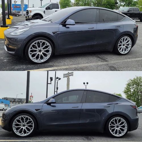 Tesla on 22” Gianelle Monte Carlo Wheels#giovannawheels #giovanna #tesla #model3 #gianelledesigns 
