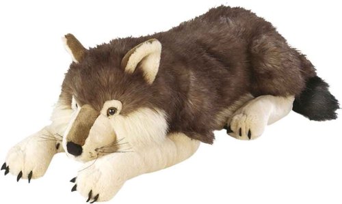 dampforestkisses:kinshoppingarchives:Cuddlekins Wolf - 30-Inch - $38.20This stuffed wolf seems stran
