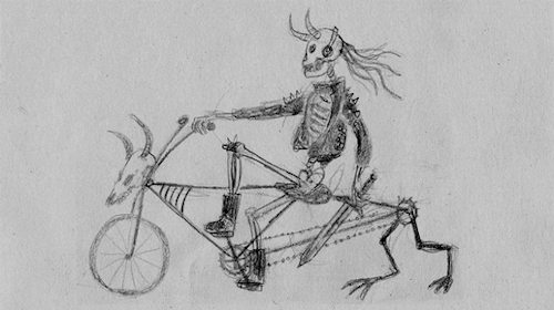 nacidxsenunmundohorrible:BIKING METALThe Ultimate Apocalypse Bicycle Rider