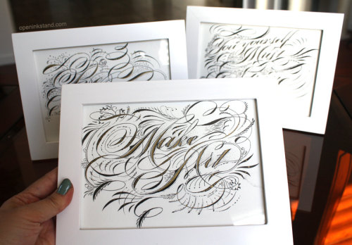 Make Art! This 5x7in lettering art was made using dip nib and gold paint. The original art is for sa