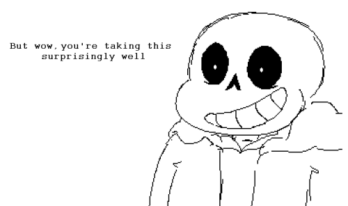 obstinaterixatrix:I am a fan of the headcanon “sans is physicically incapable of frowning”