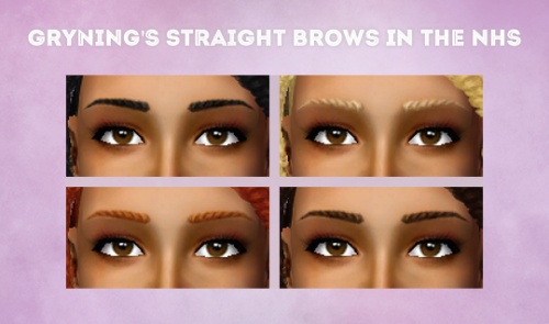 Gryning’s “Straight Brows” recolored in The New Hair System.colors by pooklet (i darkened them a lit