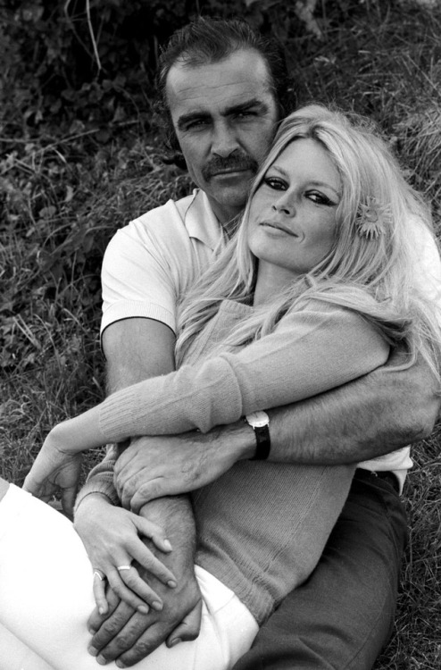 Brigitte Bardot and Sean Connery during production of Shalako (1968).