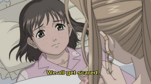 comics-and-things:Encouragement.(from Ah! My Goddess, S01E17: “Ah! What are ability and effort?”)