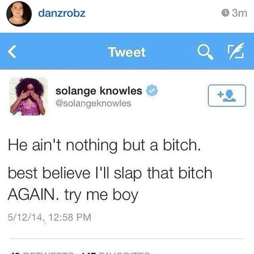 msdeonb:  leebasays:  sillymillie:  Thank you @danzrobz  Nice try #solange. We saw that. #deletedtweets #allhailqueenbey whoruntheworld #theydo #not you  Wow I’m late like a MF tho!  Wtf is going on?!  This ain’t real