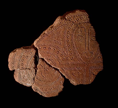 Shards of Lapita pottery, terra cotta, ca. 1000 AD, Solomon Islands.The Lapita culture is famous for