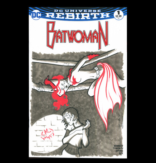 sketch on blank variant cover of Batwoman #1