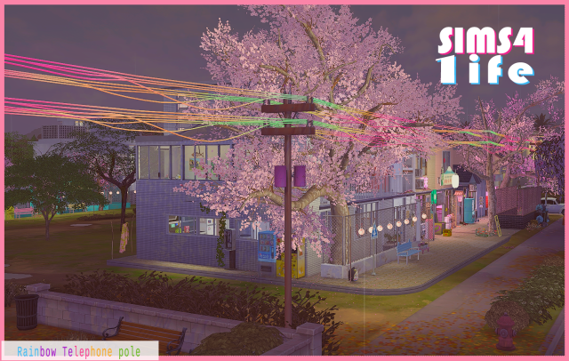 The Sims CC Tester - Rainbow telephone pole - 2