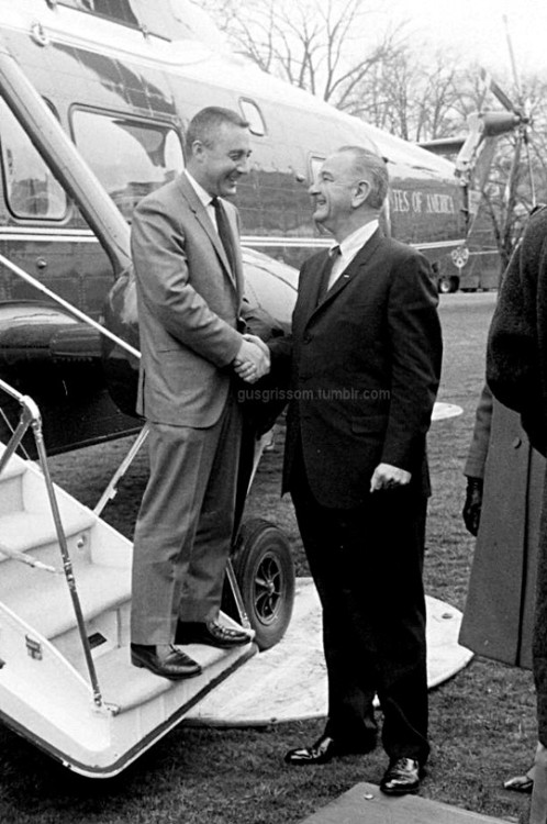 gusgrissom: Gus Grissom and President Johnson at the White House, March 1965 Bonus: