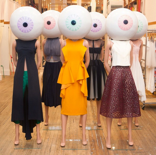 Store Display Clothing on Eye Ball Mannequin are Isa Arfen, Hexa by Kuho, Veronique Leroy,