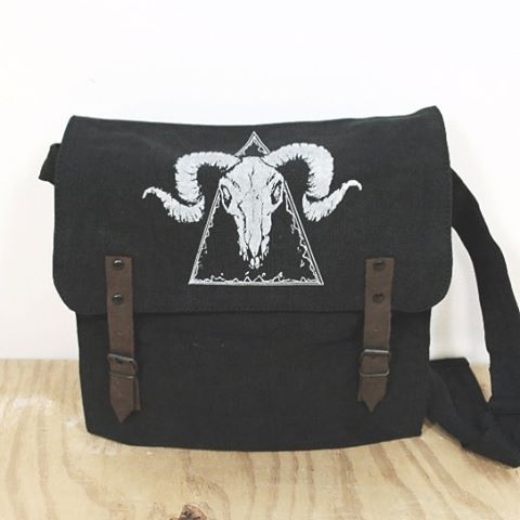 sovrinapparel:  The ram skull satchel back by popular demand!  Pre order up now.
