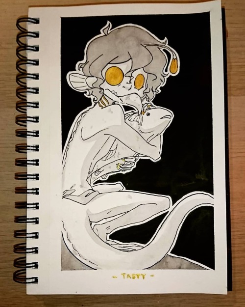 Day 25 - Tasty [Mosze] Have a hungry fish boi because my brain is fried *** #inktober #inktober2019 