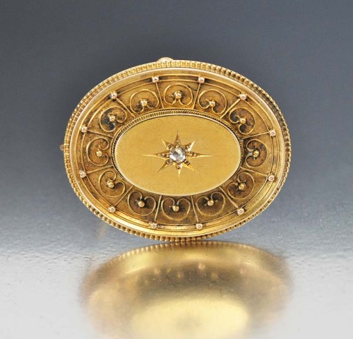 boylerpf:Antique Victorian 14K Gold Diamond Locket Brooch Pendantvia boylerpf.com