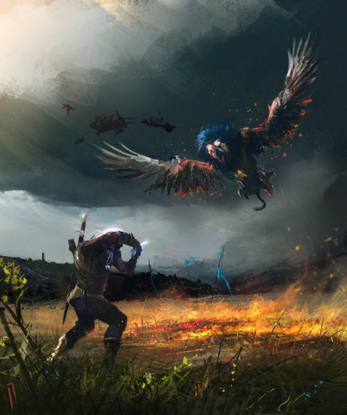 destroywhatdestroysyou-dwdy: fantasyartwatch:The Witcher by Ismail Inceoglu  