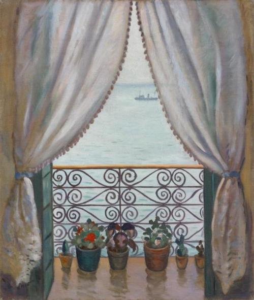 Balcon Mauresque, Sidi Bou Saïd (Tunisie)   -   Gustave Lino French, 1893–1961Oil on canvas,65 x 54 