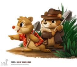 cryptid-creations:  Daily Painting 1683# Chip and Dale by Cryptid-Creations   For WIP’s, time-lapses, and more. Please check out my Patreon https://www.patreon.com/piperdraws Twitter  •  Facebook  •  Instagram  •  DeviantART   