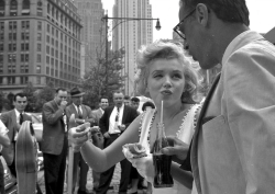 perfectlymarilynmonroe:  Marilyn &amp; Arthur photographed in New York City, 1957.