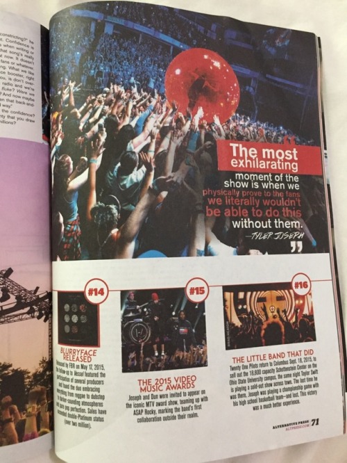 21 Moments that defined Tyler and Josh: article from Alternative press magazine issue 342.2 ((PART 1