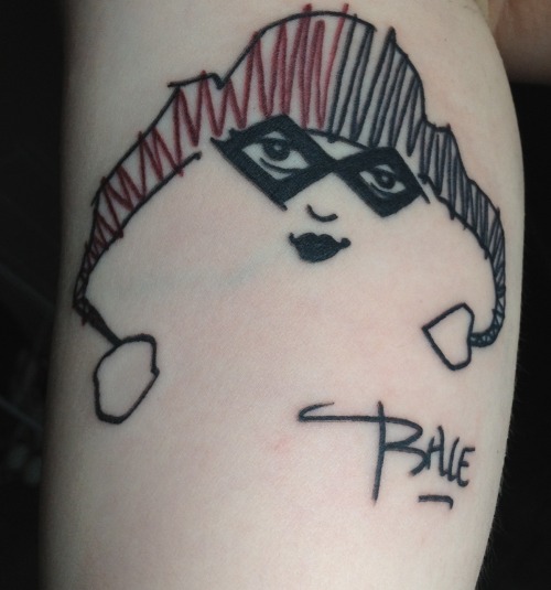 fuckyeahtattoos:  My new friend Harley. I love Batman comics and I love Tim Sale’s work.  I stumbled across this beauty and new I had to have.
