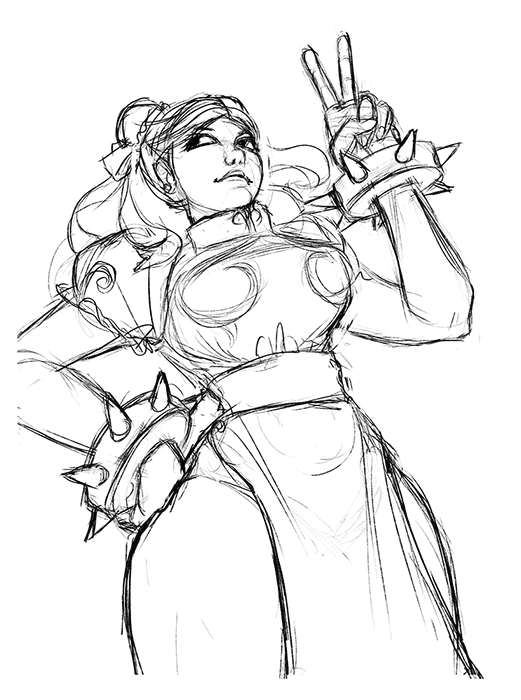 thepixelbuster:  Some Street Fighter art from this weekTop 2: Chun-li fan art done