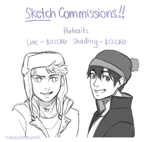 [ Reblogs greatly appreciated!! ]Heeeeeeyyy!!! I’m opening for sketch commissions right now, feel fr