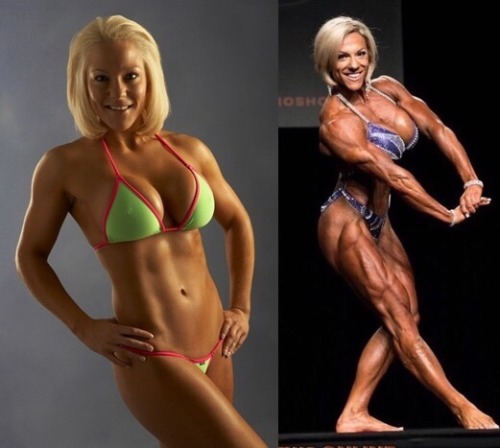 femalemuscletalk:  Before or after?   Her name is Carly Thornton