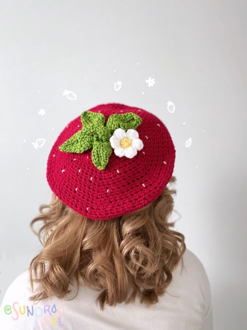 littlealienproducts:    Strawberry Cutie | Crochet Hat by   SundropSol  
