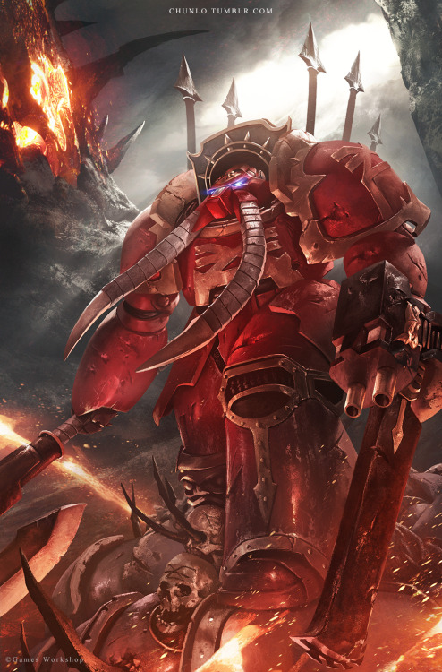 A Khorne Terminator illustration from Warhammer 40k I did a bit ago for Games Workshop. ArtstationCG