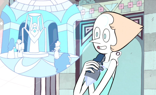 Pearl seems to like to conjure visual aids when explaining or describing something (although the petals weren’t conjured, she was using them to illustrate her point). She also gesticulates a lot while speaking, which is a very ‘visual’