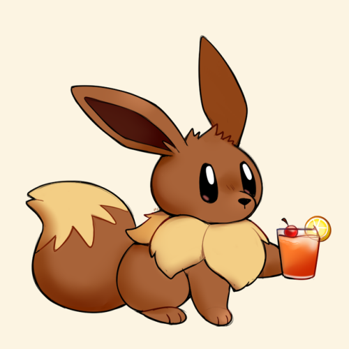rumwik:Eevee with JuiceI remember this scene from the anime! 