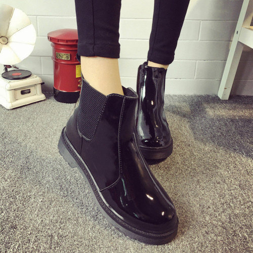 send-me-that: Black Waterproof Ankle Knight European Style Flat Boots Discount code: purplehyacinth