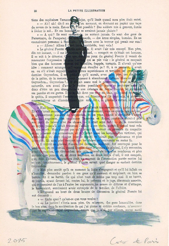 canvaspaintings:  Audrey Hepburn standing on colorfull zebra Acrylic paintings Illustration