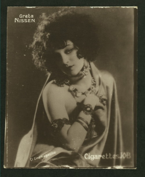 catskewl: catskewl: Greta Nissen,   Cinemagazine, J &amp; B Cigarettes Card from the NYPL d