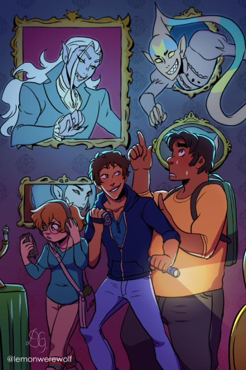 lemonorangelime:My finished piece for the @garrisontriozine!The Garrison Trio hunting some ghosts!