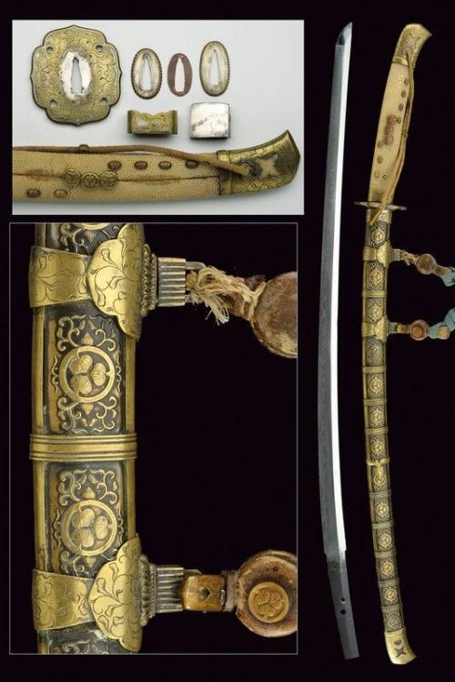 peashooter85:Ornate brass mounted Japanese tachi, 19th centuryfrom Czerny’s International Auction Ho