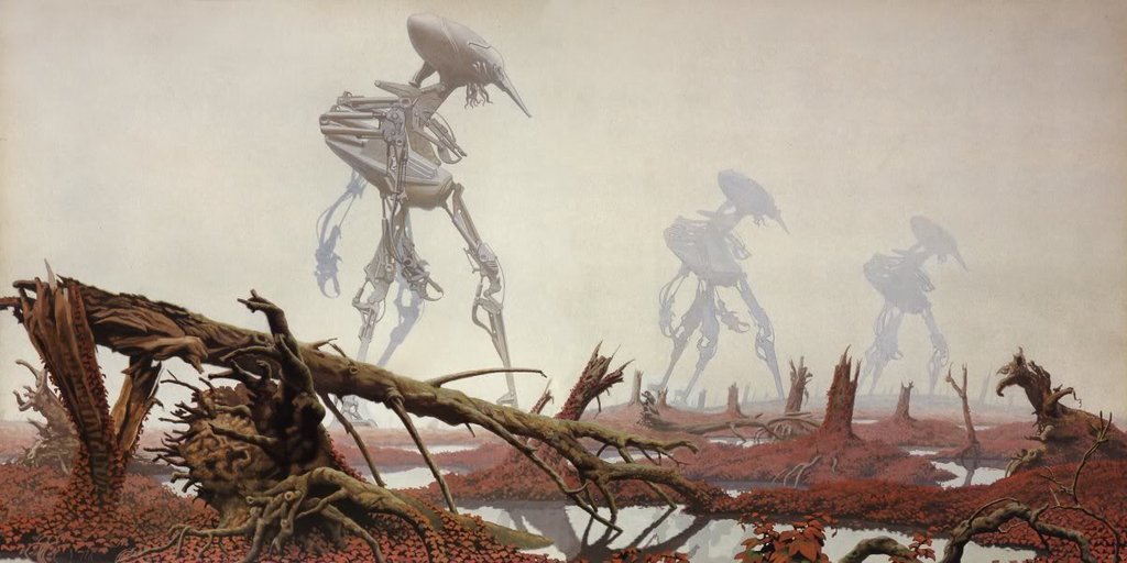 syfycity:Tripods In the Mist By Roger Dean