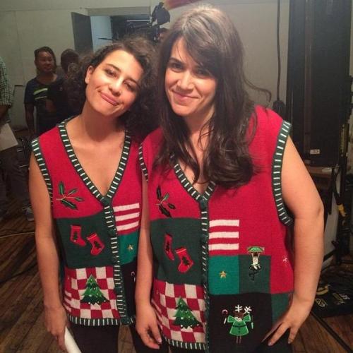 kristenwiiggle:@broadcity Ugly holiday sweaters are out and and well crafted holiday vests are IN! G