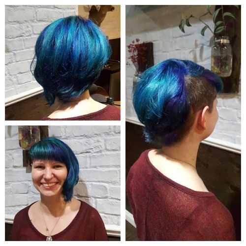 lettheweirdnessin:My amazing hair stylist gave me a full colour treatment and haircut for free for m