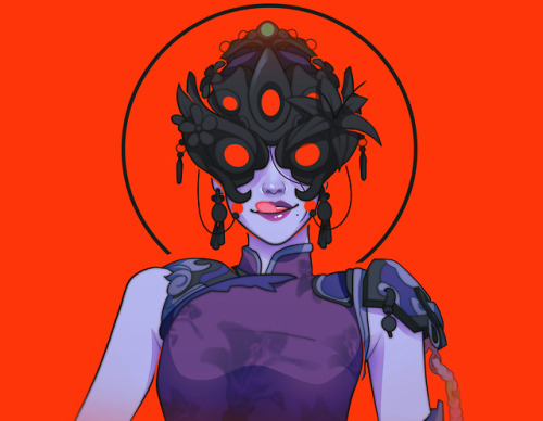 mawiliita:  black lily widowmaker done! one of the two commissions for bIueberrry on twitter ( 