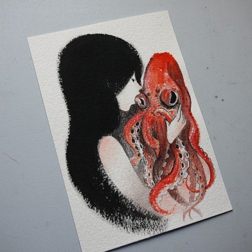 shardula: &ldquo;Love my pet &rdquo;, acrylic &amp; pencil on paper. It’s already 