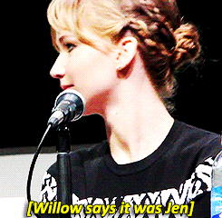 lydiasjordan:Jennifer’s reaction when someone asks Willow Shields who she looked up to the most.